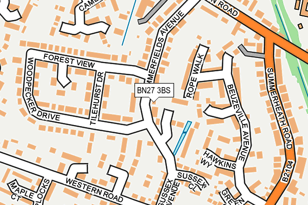 BN27 3BS map - OS OpenMap – Local (Ordnance Survey)