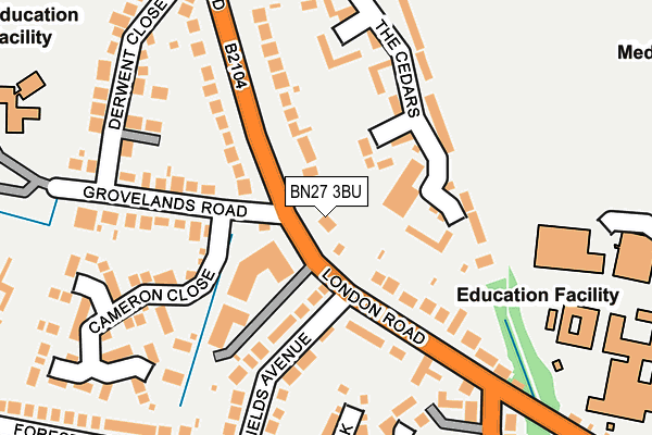 BN27 3BU map - OS OpenMap – Local (Ordnance Survey)