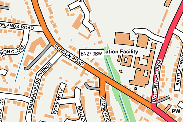 BN27 3BW map - OS OpenMap – Local (Ordnance Survey)