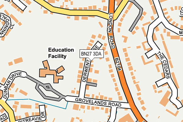 BN27 3DA map - OS OpenMap – Local (Ordnance Survey)