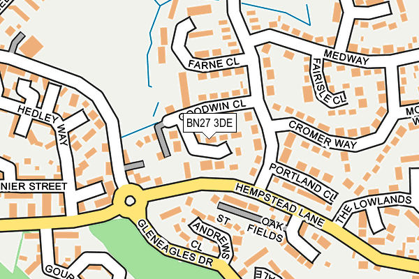 BN27 3DE map - OS OpenMap – Local (Ordnance Survey)
