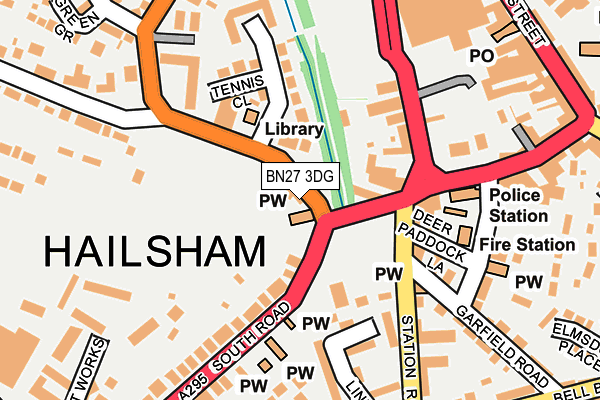 BN27 3DG map - OS OpenMap – Local (Ordnance Survey)