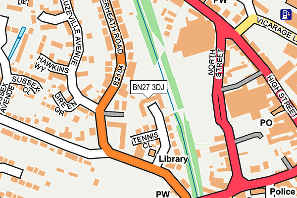 BN27 3DJ map - OS OpenMap – Local (Ordnance Survey)