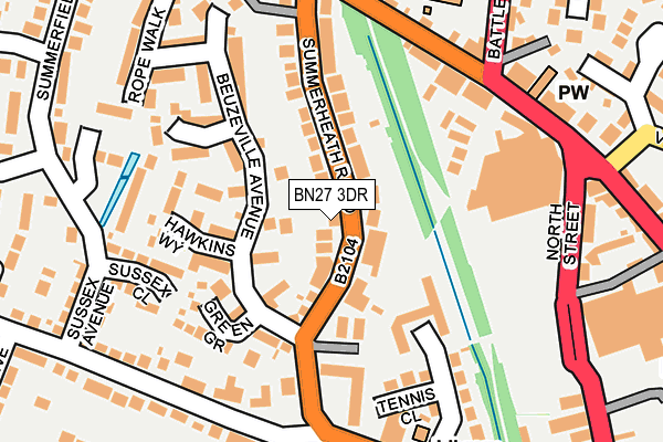BN27 3DR map - OS OpenMap – Local (Ordnance Survey)