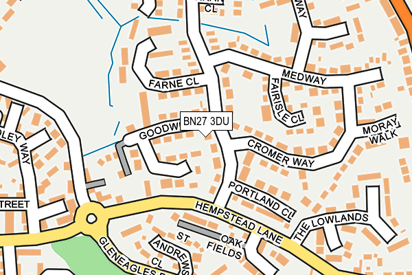 BN27 3DU map - OS OpenMap – Local (Ordnance Survey)