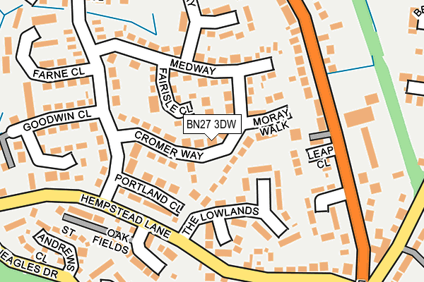 BN27 3DW map - OS OpenMap – Local (Ordnance Survey)