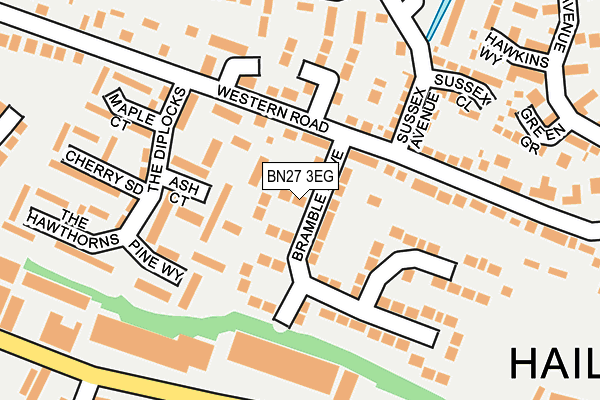 BN27 3EG map - OS OpenMap – Local (Ordnance Survey)