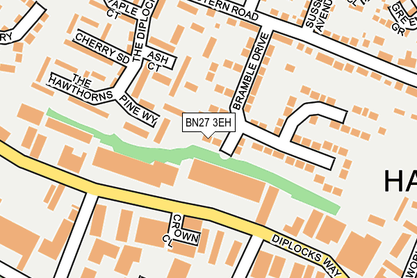 BN27 3EH map - OS OpenMap – Local (Ordnance Survey)