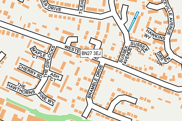 BN27 3EJ map - OS OpenMap – Local (Ordnance Survey)
