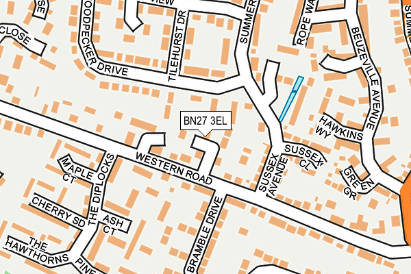 BN27 3EL map - OS OpenMap – Local (Ordnance Survey)