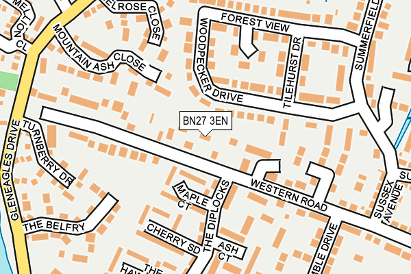 BN27 3EN map - OS OpenMap – Local (Ordnance Survey)