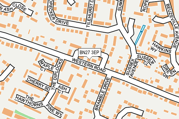 BN27 3EP map - OS OpenMap – Local (Ordnance Survey)