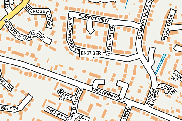 BN27 3ER map - OS OpenMap – Local (Ordnance Survey)