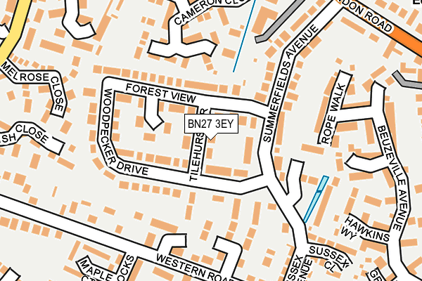 BN27 3EY map - OS OpenMap – Local (Ordnance Survey)