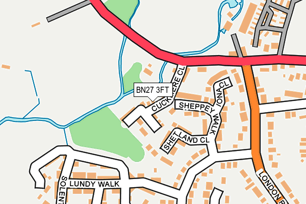 BN27 3FT map - OS OpenMap – Local (Ordnance Survey)