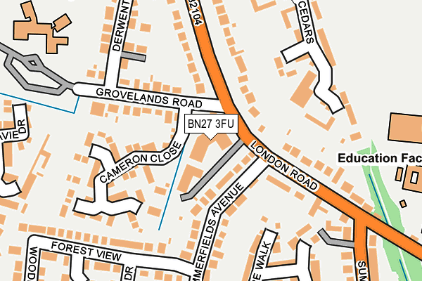 BN27 3FU map - OS OpenMap – Local (Ordnance Survey)