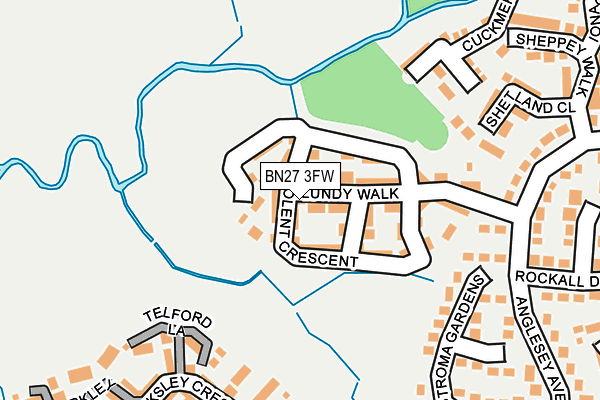 BN27 3FW map - OS OpenMap – Local (Ordnance Survey)