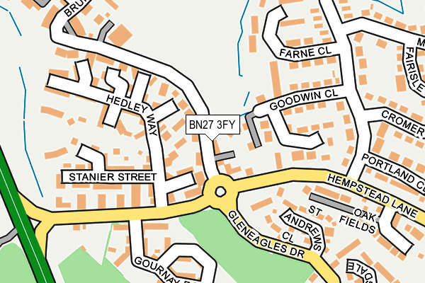 BN27 3FY map - OS OpenMap – Local (Ordnance Survey)