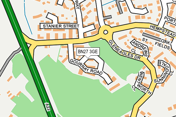 BN27 3GE map - OS OpenMap – Local (Ordnance Survey)