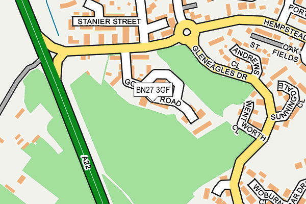 BN27 3GF map - OS OpenMap – Local (Ordnance Survey)