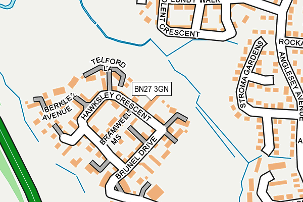 BN27 3GN map - OS OpenMap – Local (Ordnance Survey)