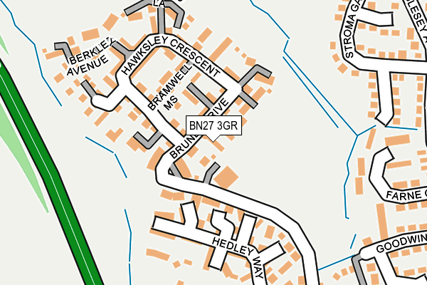 BN27 3GR map - OS OpenMap – Local (Ordnance Survey)