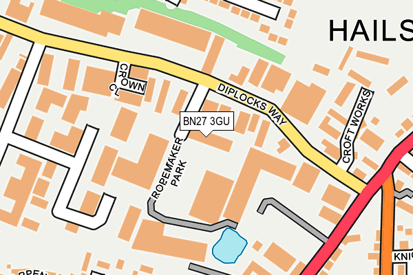 BN27 3GU map - OS OpenMap – Local (Ordnance Survey)