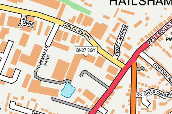 BN27 3GY map - OS OpenMap – Local (Ordnance Survey)
