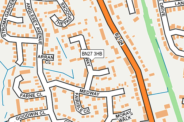BN27 3HB map - OS OpenMap – Local (Ordnance Survey)