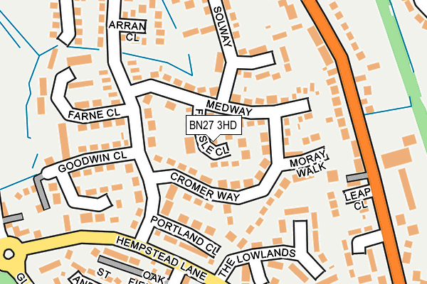 BN27 3HD map - OS OpenMap – Local (Ordnance Survey)