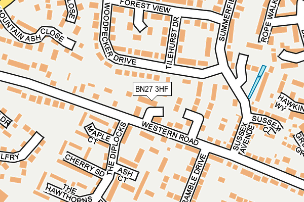 BN27 3HF map - OS OpenMap – Local (Ordnance Survey)