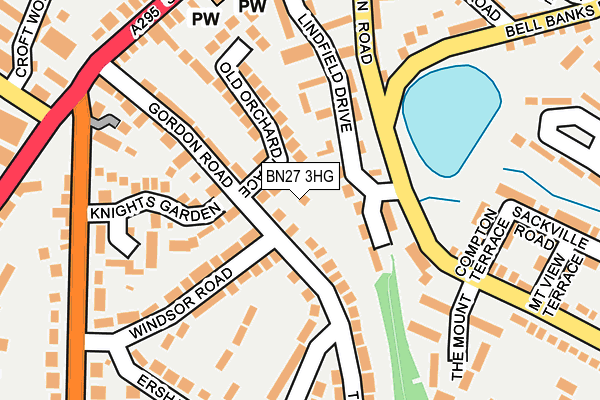 BN27 3HG map - OS OpenMap – Local (Ordnance Survey)