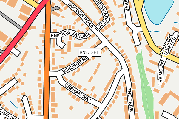 BN27 3HL map - OS OpenMap – Local (Ordnance Survey)