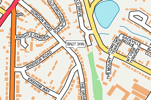 BN27 3HN map - OS OpenMap – Local (Ordnance Survey)