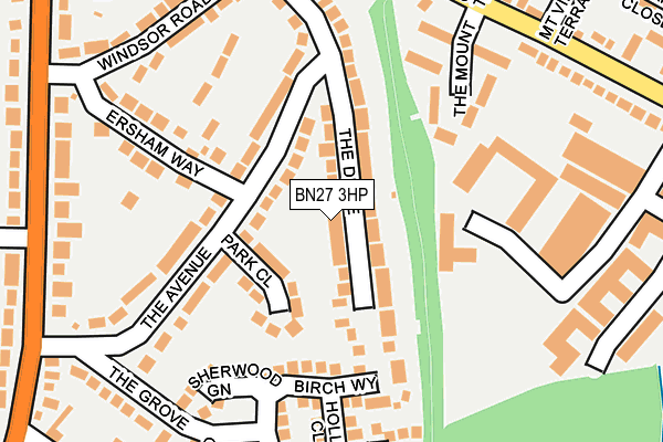 BN27 3HP map - OS OpenMap – Local (Ordnance Survey)