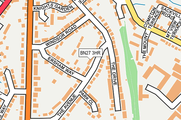 BN27 3HR map - OS OpenMap – Local (Ordnance Survey)