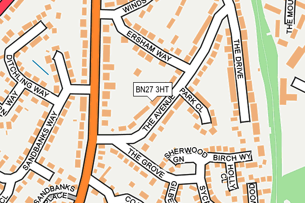 BN27 3HT map - OS OpenMap – Local (Ordnance Survey)