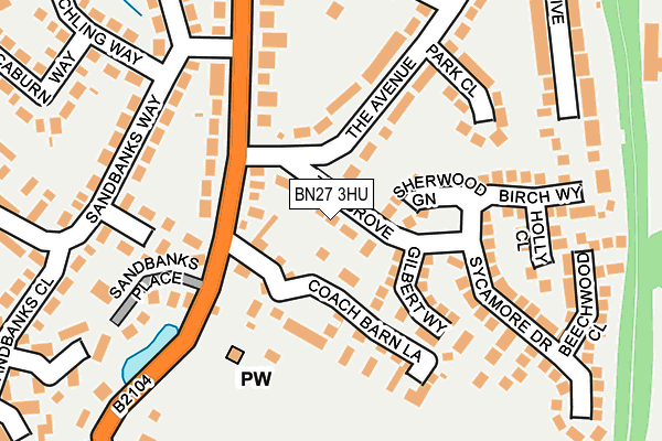 BN27 3HU map - OS OpenMap – Local (Ordnance Survey)