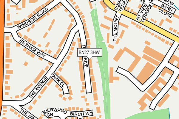 BN27 3HW map - OS OpenMap – Local (Ordnance Survey)