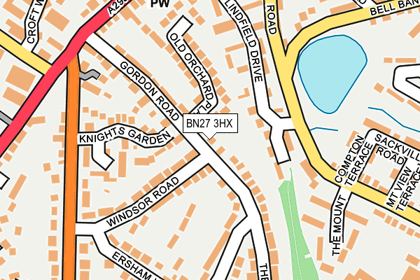 BN27 3HX map - OS OpenMap – Local (Ordnance Survey)