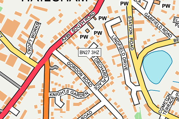 BN27 3HZ map - OS OpenMap – Local (Ordnance Survey)