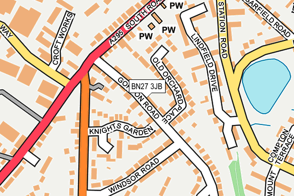 BN27 3JB map - OS OpenMap – Local (Ordnance Survey)