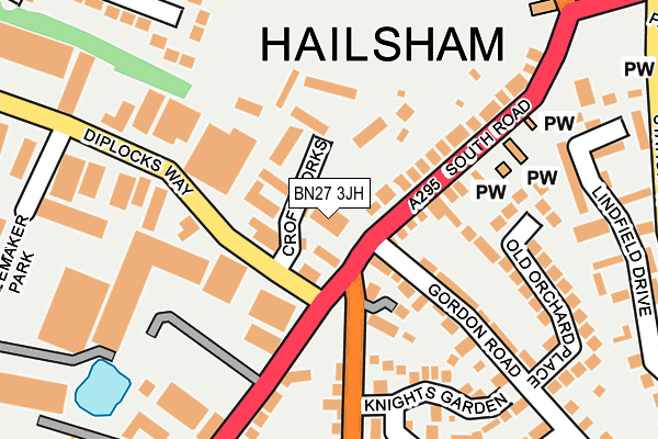 BN27 3JH map - OS OpenMap – Local (Ordnance Survey)