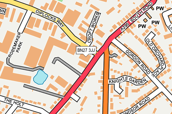 BN27 3JJ map - OS OpenMap – Local (Ordnance Survey)