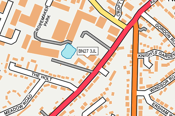 BN27 3JL map - OS OpenMap – Local (Ordnance Survey)