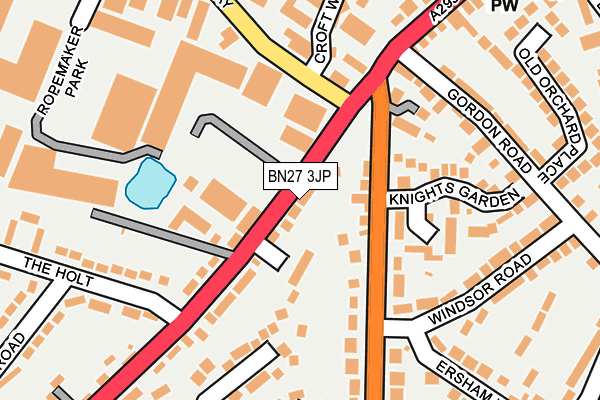 BN27 3JP map - OS OpenMap – Local (Ordnance Survey)