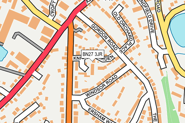 BN27 3JR map - OS OpenMap – Local (Ordnance Survey)
