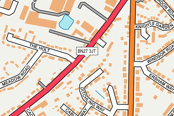 BN27 3JT map - OS OpenMap – Local (Ordnance Survey)