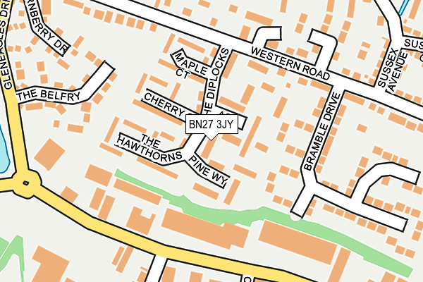 BN27 3JY map - OS OpenMap – Local (Ordnance Survey)