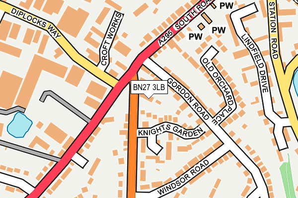 BN27 3LB map - OS OpenMap – Local (Ordnance Survey)